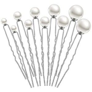 32 Pieces Wedding Pearl Hair Pins Bridal Pearl Rhinestone Hair Pins